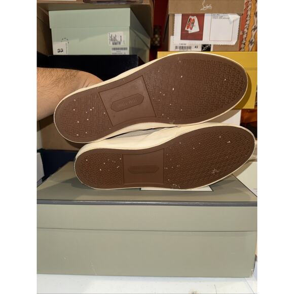 Tom Ford Cambridge tan cream canvas men\'s slip-on sneaker Slightly Used! Size 10 main image 5